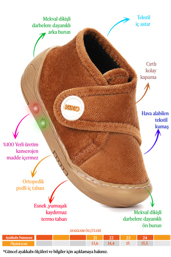 KARAMAZI Kids Petri Daily Lighted Baby Boy Home School Nursery Slippers