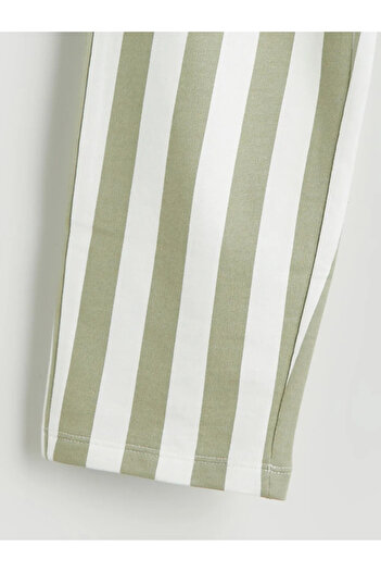 LC Waikiki Lcw Kidsgreen Elastic Waist Striped Boys' Trousers