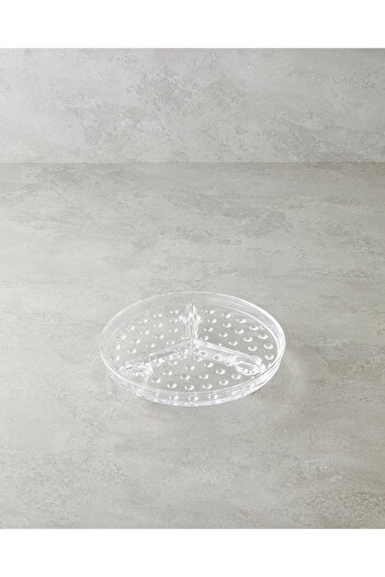 English Home Bubble Glass 3-Compartment Presentation Box 22X5 cm Transparent