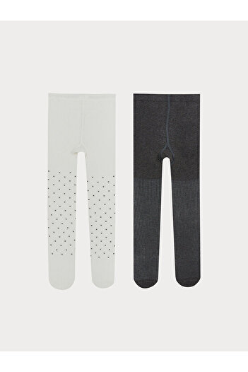LC Waikiki Cey New Season Polka Dot Patterned Girls' Pantyhose 2-Piece