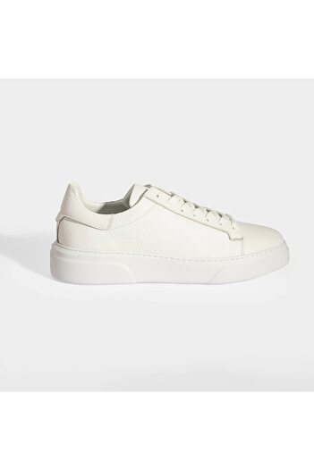 Desa Men's White Lace-Up Leather Casual Shoes