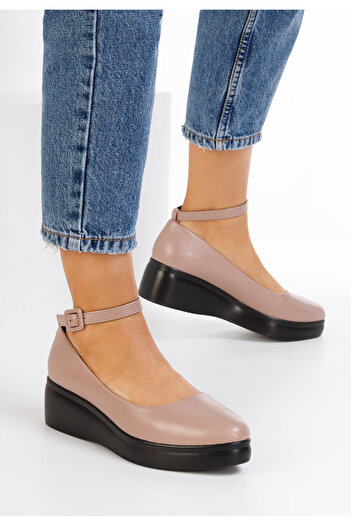 B T Shoes Ružové dámské polobotky na platformě Evelyne
