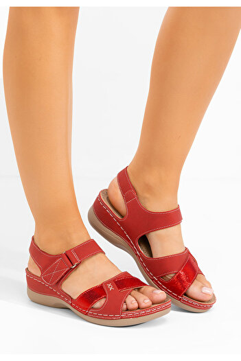 B T Shoes Anina V2 red thick-soled sandals