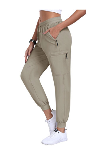 OEM Women's breathable sports pants, with pockets and drawstring at the waist, gray L