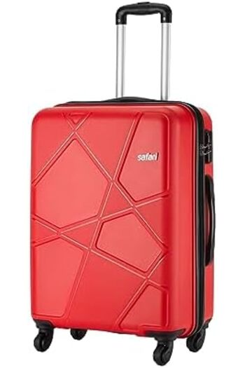 Safari Hard Travel Bag Size L | Pentagon with 4 Rotating Wheels 75 cm Cherry Red