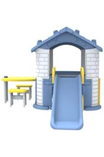 Generic Kids Indoor Playhouse with Slide and Table Set, Model CHD-805 (BLUE)