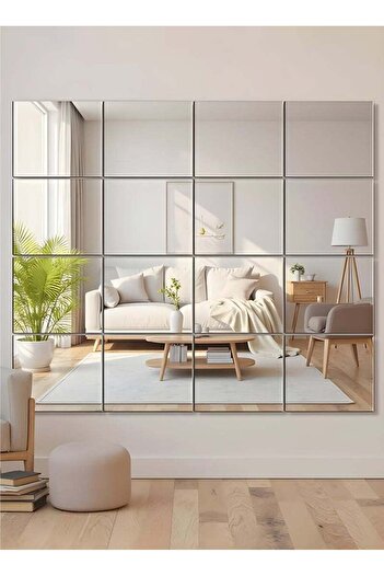 Taimi Full Length Wall Mirror Tiles-30X30CM 16Pcs Frameless Set for Make Up,Living Room,Entrance,Gym