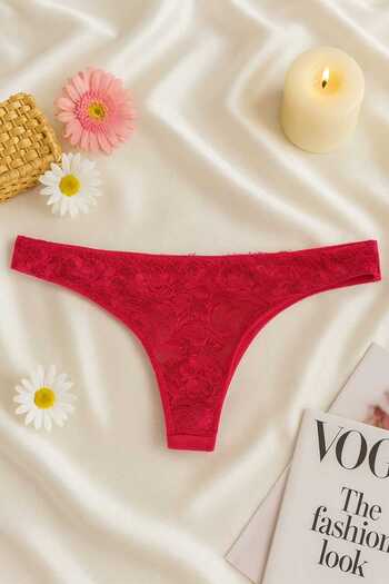 İntive Lingerie Red Lace Bralet & Panty Underwear Set