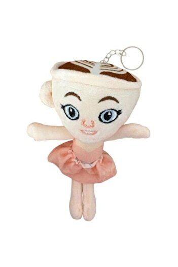 OEM Ballerina Cappucicina figurine, plush keychain, white-pink, 18cm