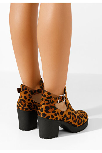 B T Shoes Γυναικεία μποτάκια Nomaria λεοπαρ