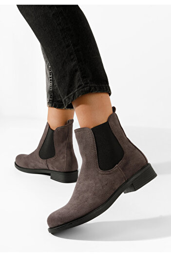B T Shoes Μποτάκια Chelsea γυναικεία γκρι Zelmira