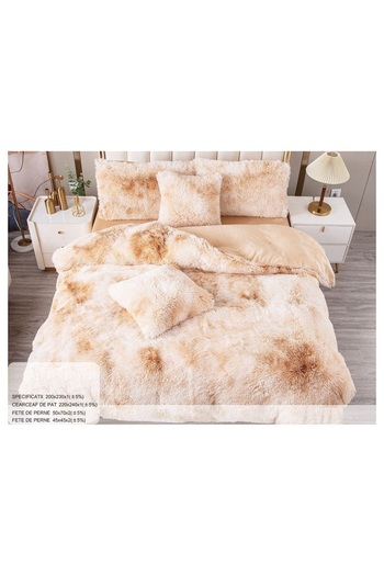 CHIRASO CHIRASO Bedding, FLUFFY Cocolino Fur, Bed Sheet 220x240cm, Duvet Cover 200x230cm, 4 Pillowcases