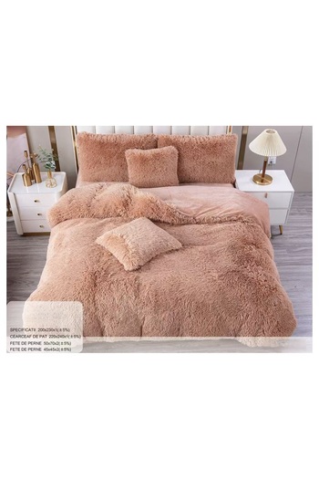 CHIRASO CHIRASO Bedding, FLUFFY Cocolino Fur, Bed Sheet 220x240cm, Duvet Cover 200x230cm, 4 Pillowcases