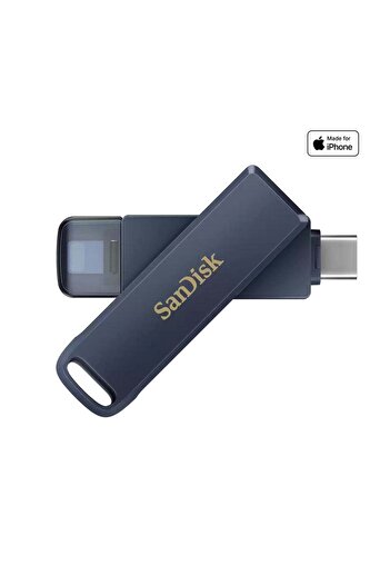 SanDisk محرك أقراص الهاتف iXpand بسعة 64 جيجابايت USB Type-C USB 3.2 Metallic Sky