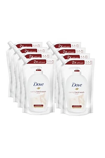 Dove Set 8 x Rezerva sapun lichid Silk, 1/4 crema hidratanta, 500 ml
