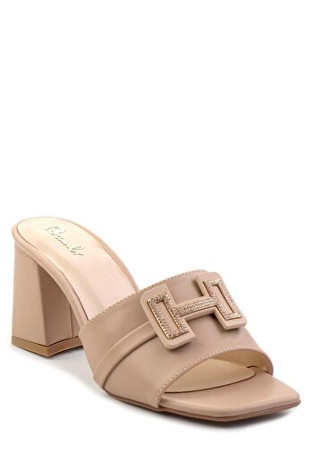 NESSİMO Beige Skin Heeled Slippers N265323