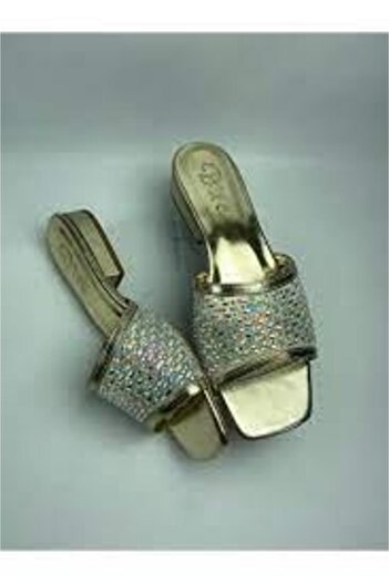 NESSİMO Gold Skin Embroidered Slippers N265391