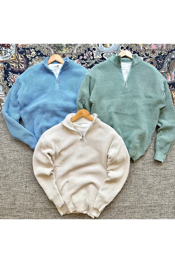 tiggirmoda 3 Pieces Half Zippered Thessaloniki Knitwear Sweater