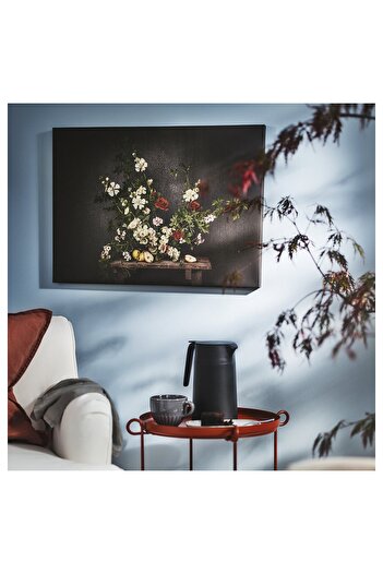 IKEA PJÄTTERYD Picture, flowers-against a black wall, 70 x 50 cm