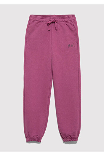 Mavi Children's M7010041-70651 Logo Printed Knitted Trousers Damson Standard