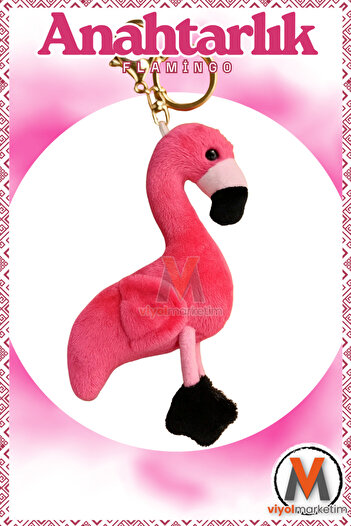 viyolmarketim Plush Flamingo Keychain 15 cm - Cute Bag Ornament and Keychain
