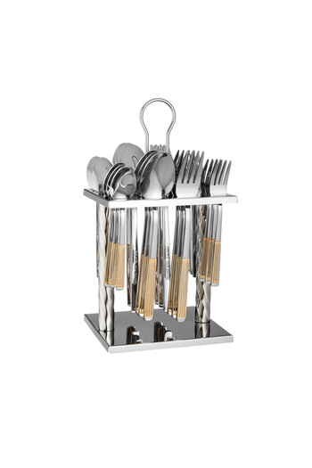 ABAREEK 24-Piece Stainless Steel Flatware Set in Silver