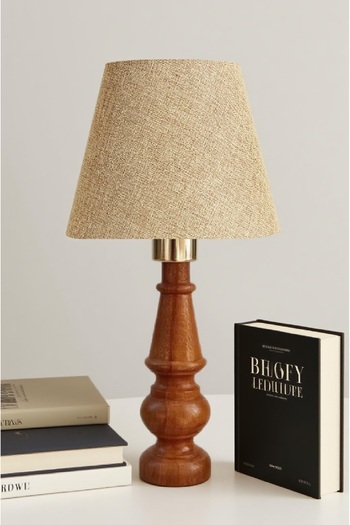 571 Store Decorative Lampshade Table Lamp Lighting Lamp with Wooden Body and Fabric Headboard