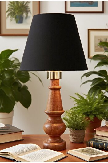 571 Store Decorative Lampshade Table Lamp Lighting Lamp with Wooden Body and Fabric Headboard