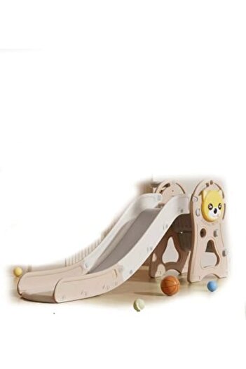 FULLJOY Foldable Dog Slide with Basketball (Brown)