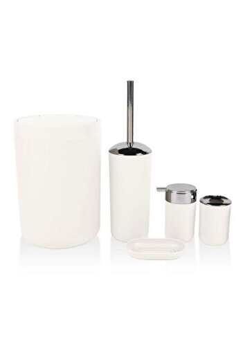 Viyalente 5 Piece Acrylic Bathroom Set Round Linda