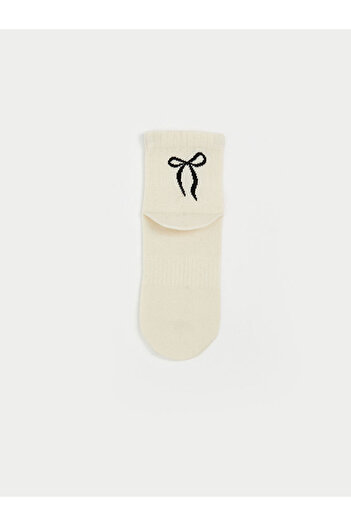 LC Waikiki Sparkling Choices from Shining Store |   Ribbon Printed Women's Socks 3-Piece Set
