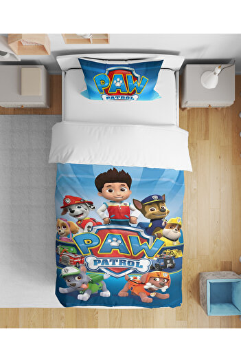 Home Paw Patrol Patterned 3D Digital Printed Single Boy's Duvet Cover Set Without Sheets