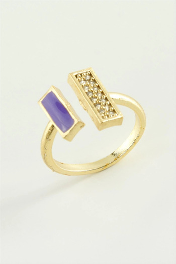 thebestnzm Rectangular stone enamel joint ring
