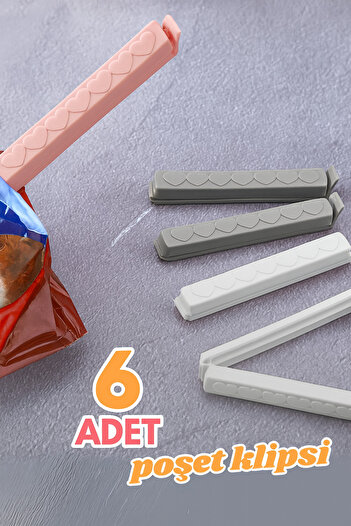 EUROLUXE Set of 6 Bag Clips |   Durable and Washable Package Sealing Latch for Kitchen