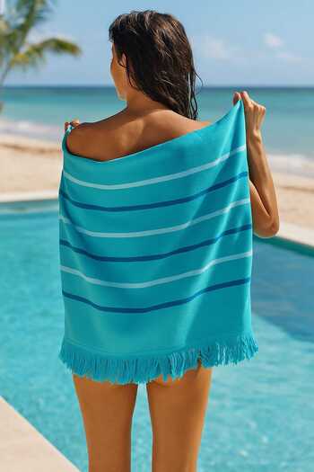 merland benvecocuk Peshtemal Beach Towel & # 37;100 Cotton 70X150 cm Turquoise Waves