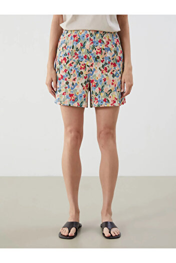 LC Waikiki Floral Women's Shorts with Elastic Waist