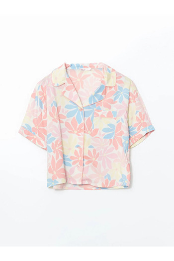LC Waikiki Petite Shirt Collar Women's Pajama Set with Shorts