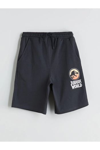 LC Waikiki Jurassic World Printed Boys' Shorts with Elastic Waistband