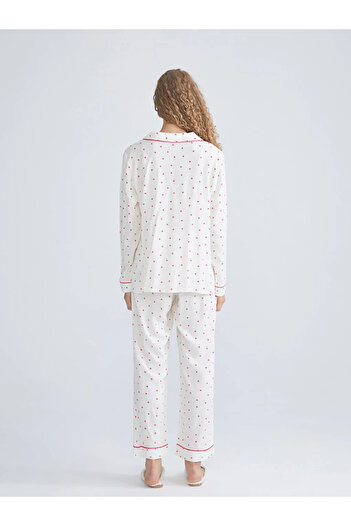 LC Waikiki Shirt Collar Printed Women's Pajamas Set