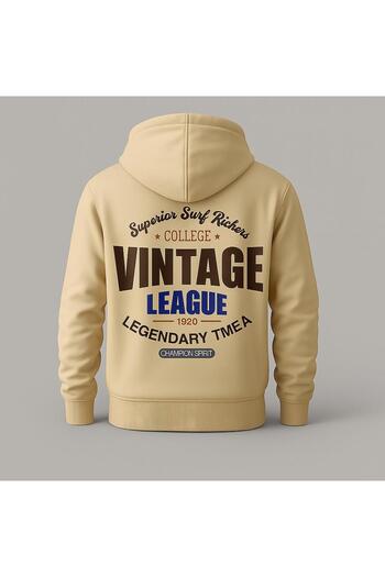 MELOOX Φούτερ με κουκούλα Vintage College Printed – Unisex Casual Fashion
