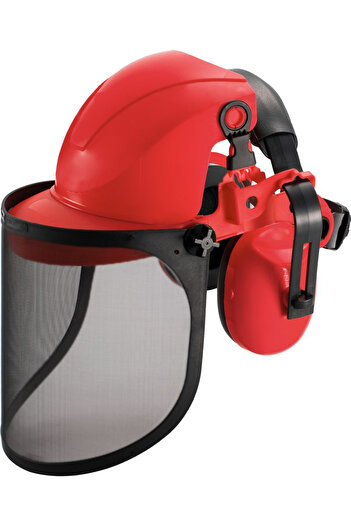 SGTT Safety helmet with mesh visor, ear muffs