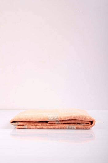 Sebir Moda Heart Patterned Checkered Knitwear Baby Blanket 90X90Cm