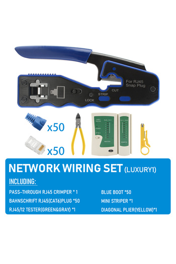 Choice أداة تجعيد RJ45 من النوع الفاخر لشبكة LAN من النوع Cat6 و Cat5 و 8P8C و Modular Conn