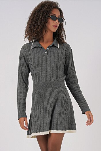 Hiccup Bdart Polo Neck Textured Knitted Co-Ord Set