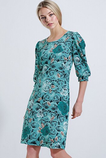 Hiccup Bdart Three Quarter Sleeve Painted Floral Midi Dress