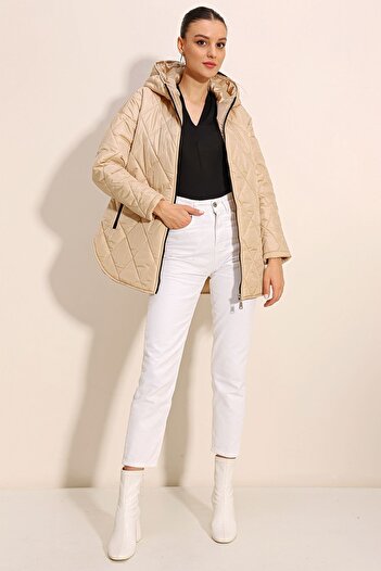 Hiccup Bdart Hooded Patterned Puffer Coat