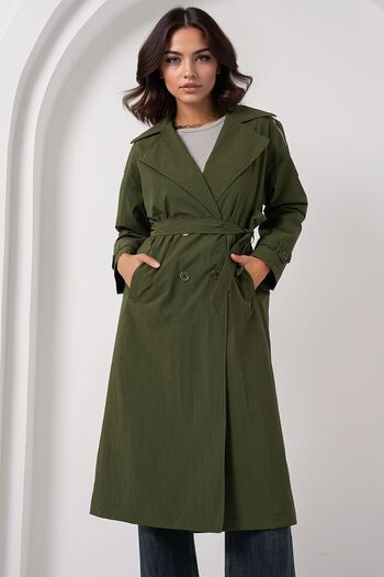 Hiccup Bdart Double Button Long Trench Coat