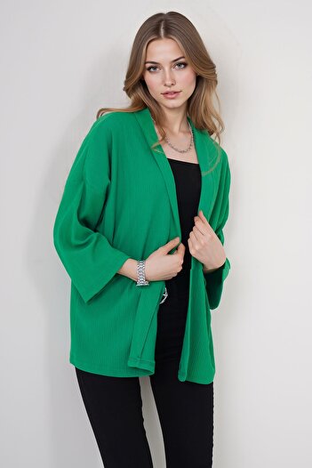 Hiccup Bdart Textured Comfortable Fit Shawl Collar Kimono