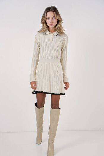 Hiccup Bdart Polo Neck Textured Knitted Co-Ord Set