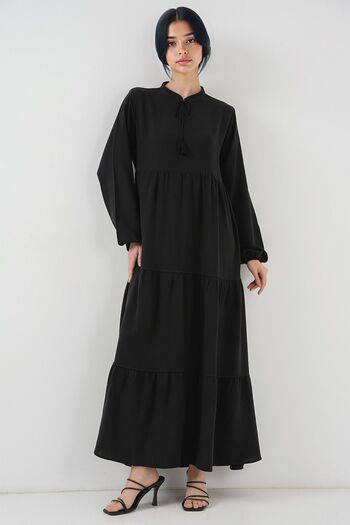Hiccup Bdart Viscose Maxi Dress with Bow Detail